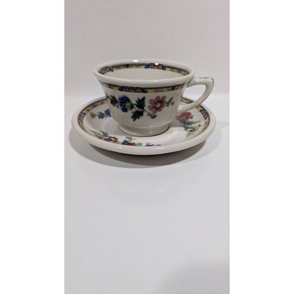 Syracuse China Dewitt Clinton Pilgrim Floral Pattern Vintage Cup Saucer Set - Picture 7 of 16